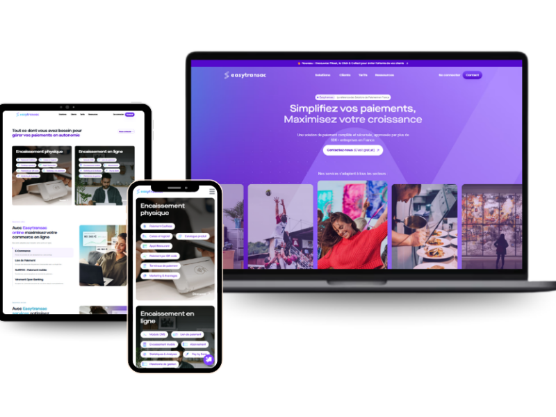 Interface Easytransac, solution d’encaissement connectée camping sur mobile et ordinateur